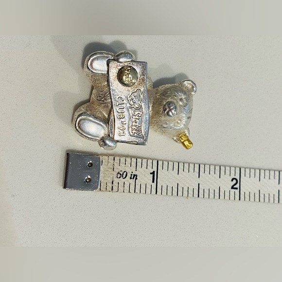 1993 Steiff Club Sterling Silver/Gold Teddy Bear Pin - Picture 6 of 7